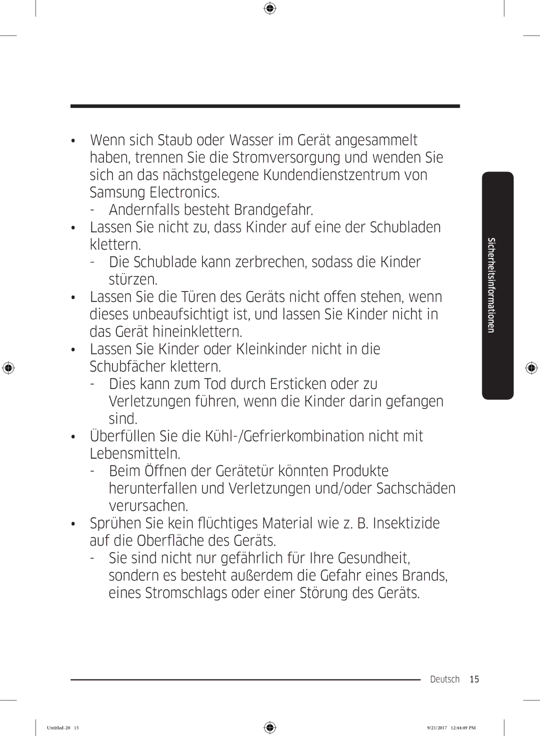 Samsung RB33K3000SA/EF, RB37K63612C/EF, RB34K6100SS/EF, RB34K6032SS/EF manual Deutsch  